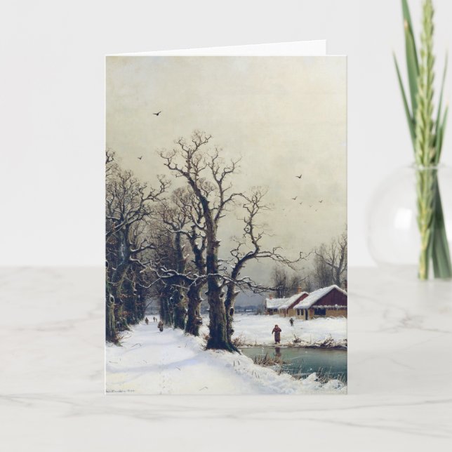 Winterszene, 19. Jahrhundert Feiertagskarte (Vorderseite)