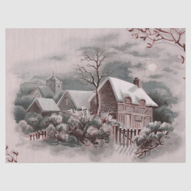 Winterszene A Seidenpapier (Vorderseite)