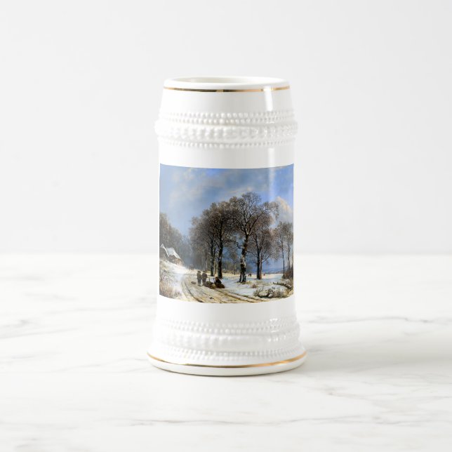 Winterszene Bierglas (Mittel)