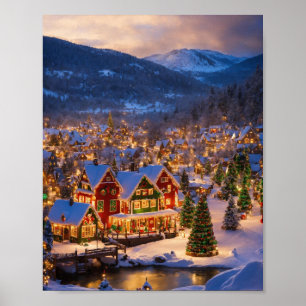 Winterszene Frohe Weihnachtsgebäck Poster