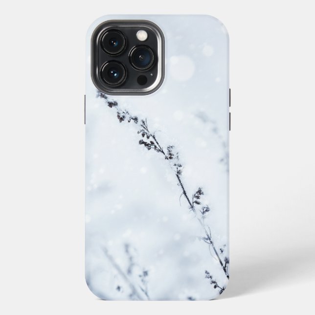 Winterszene - Frozene Blume iPhone 13 Pro Max Hülle (Rückseite)