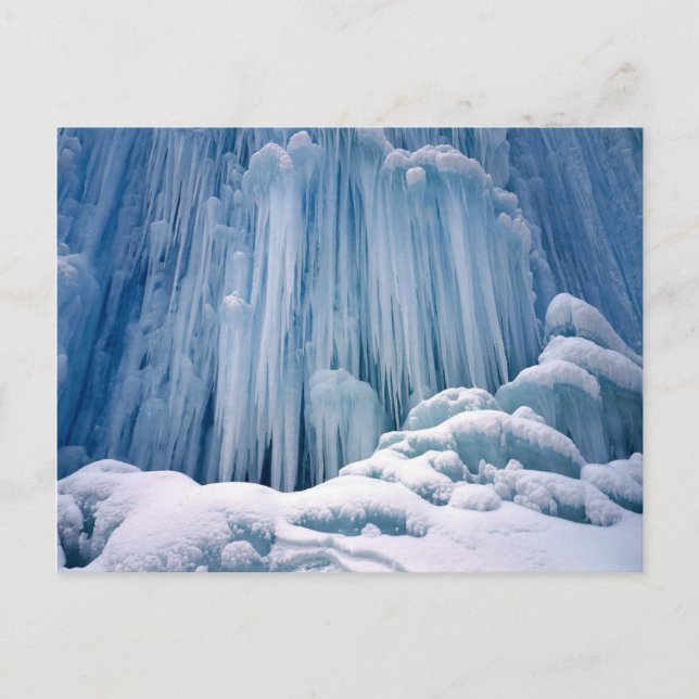 Winterszene, Gefrierwasserfall im Haute Jura Postkarte (Vorderseite)
