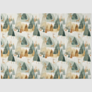 Winterszene mit Hirsch Seidenpapier