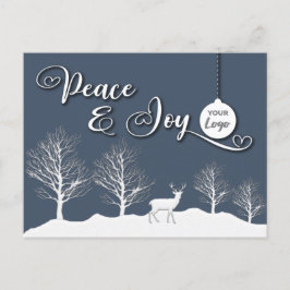 Winterszene Peace & joy - Firmenlogo Holiday Feiertagspostkarte