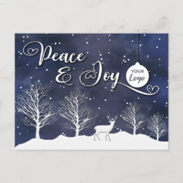 Winterszene Peace & joy - Firmenlogo Holiday Feiertagspostkarte