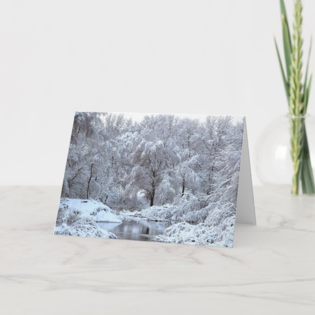 Winterszene Raum-Foto-Gruß-Karten Karte (Vorderseite)