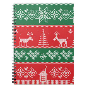 Winterszene: Vintages nahtloses Muster Notizblock