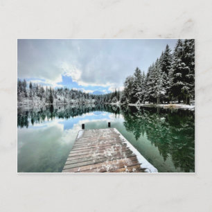 Wintertag am Crestasee in Flims Postkarte