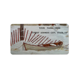 Wintertag in Maine Labels Adressaufkleber