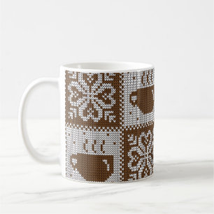 Wintertassen gekocht: heißes Getränkemuster. Kaffeetasse