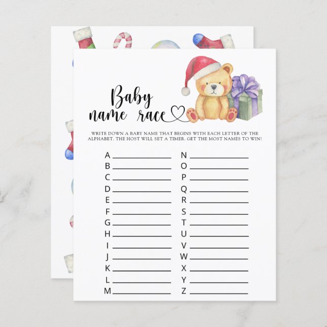 Winterteddybär - Kindernamensspiel (Vorne/Hinten)