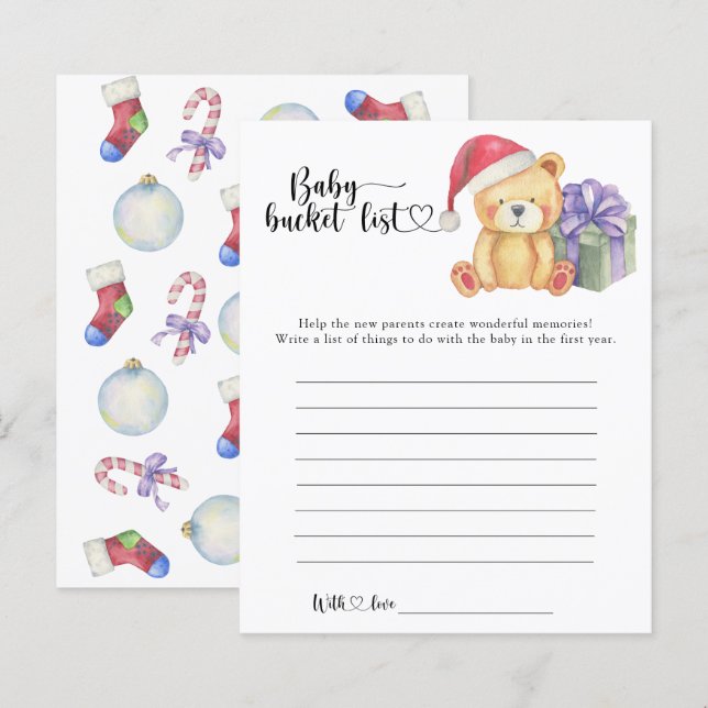 Winterteddybär - Liste der Babywanzen (Vorne/Hinten)