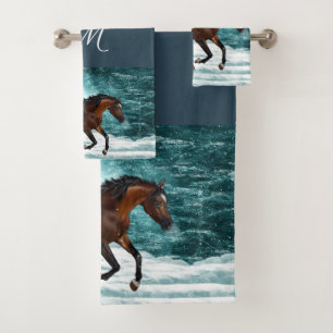 Winterthema Galloping Arabian Pferd Badhandtuch Set