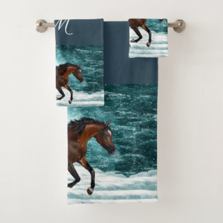 Winterthema Galloping Arabian Pferd Badhandtuch Set