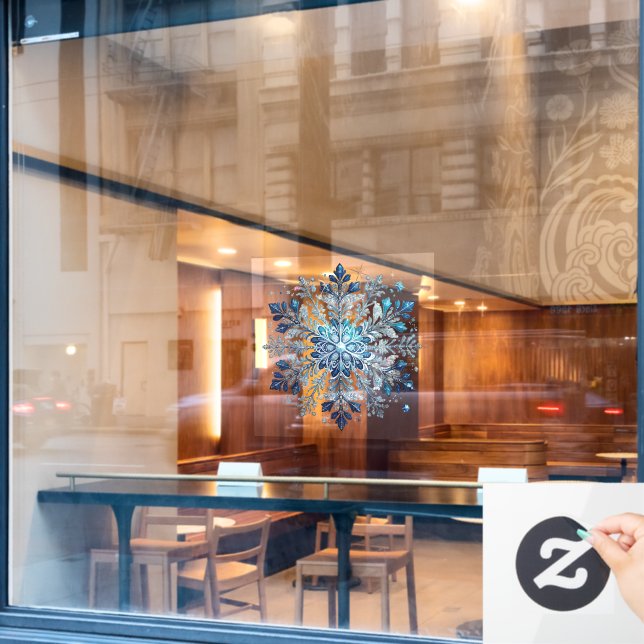 Winterthema Schneeflocken und Eiskristern Fensteraufkleber (Café-Fenster)