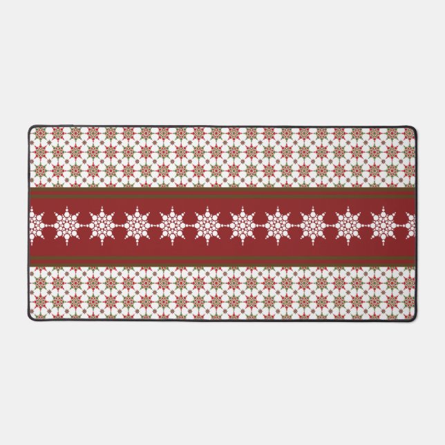 Winterthema Schneeflockenmuster Weihnachten Schreibtischunterlage (Vorderseite)