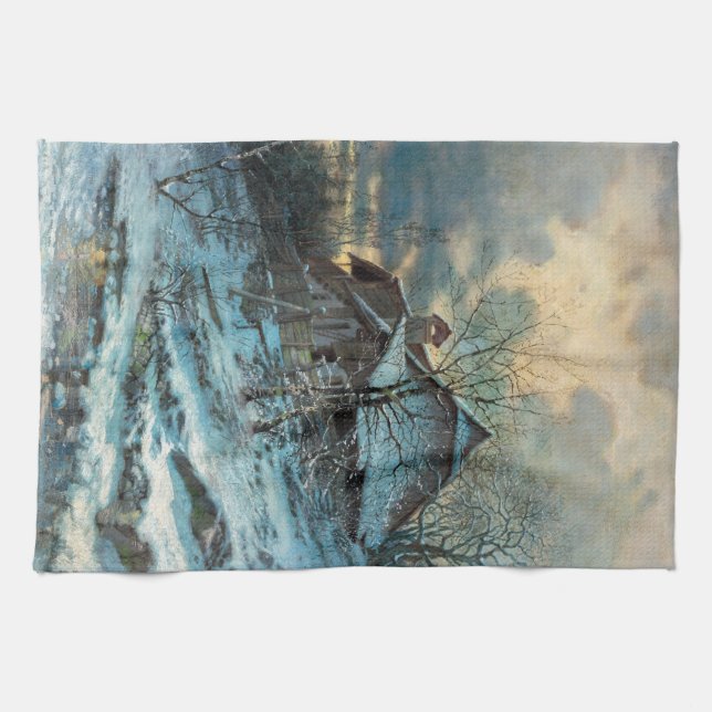 Winterthema von Angyal Vojtech Geschirrtuch (Horizontal)