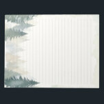 Winterthematische grüne Pinienbäume mit Notizblock<br><div class="desc">Dieser Winter-Themenpark mit grünen Pinienbäumen umsäumt Notizblock bietet eine schöne Aquarellwaldszene mit schneebedeckten Evergreens in sanften grünen und blauen Farbtönen. Die elegante, winterliche Grenze schafft eine ruhige Atmosphäre, ideal für das Schreiben von Briefen, Notizen oder für die Erstellung von Listen während der Ferienzeit. Seine ausgekleideten Seiten und das beruhigende Design...</div>
