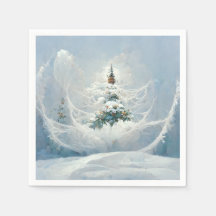 Winterthematische Papierserviette für Partys.