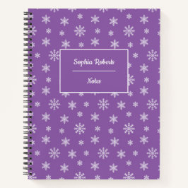 Winterthematische Schneeflocken Modernes lila Must Notizbuch