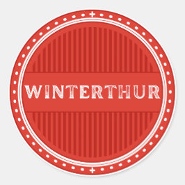 Winterthur City Pride Emblem – Schweizer Identität Runder Aufkleber