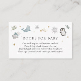 Wintertierbücher für Babysteckkarte Begleitkarte