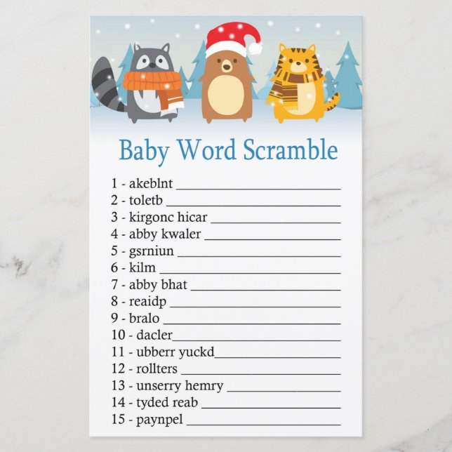 Wintertiere Baby Wortspiel (Vorderseite)