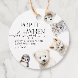 Wintertiere Geschlechtsneutrale Pop Babydusche Geschenkanhänger
