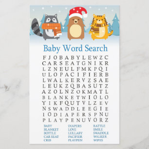 Wintertiere Kinderdusche Word Search Game
