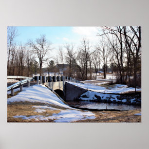 Wintertime Creek mit Brücke Poster