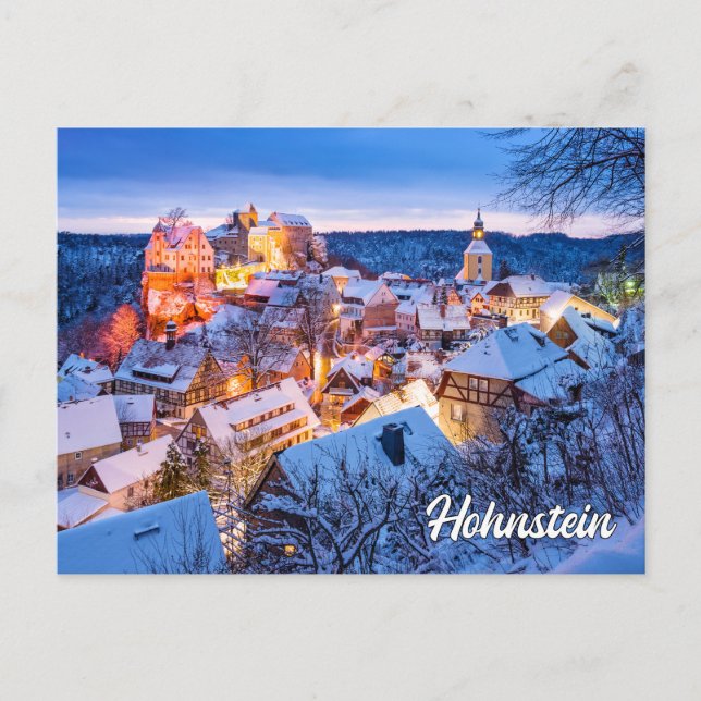 Wintertime in Hohnstein, Deutschland Postkarte (Vorderseite)