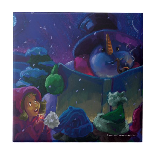 Wintertime Reading Fliese (Vorderseite)