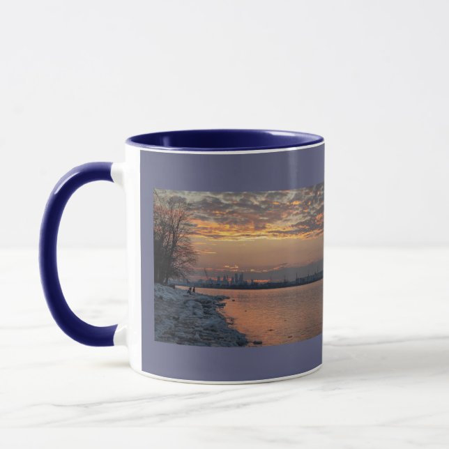 Wintertime River Sunset Tasse (Links)