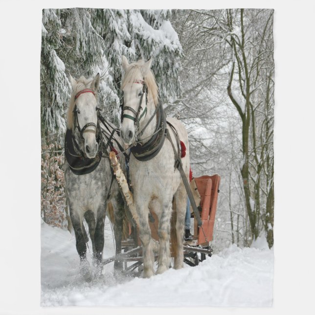 Wintertime Sleigh Ride Fleecedecke (Vorderseite)
