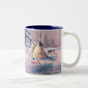 WINTERTIPIfeuer u. APPALOOSA durch SHARON SHARPE Zweifarbige Tasse