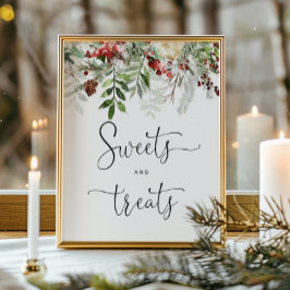 Wintertisch für Süßigkeiten und Leckereien Poster
