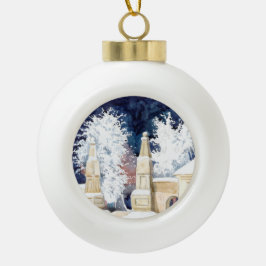 Wintertor bei Nacht (Skizze) Keramik Kugel-Ornament