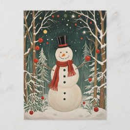 Wintertraum des Snowmanns Feiertagspostkarte
