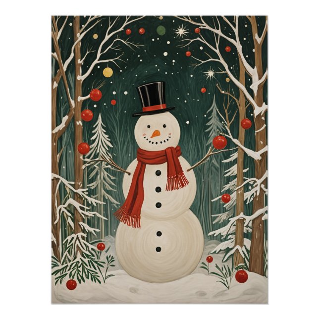 Wintertraum des Snowmanns Poster (Vorderseite)