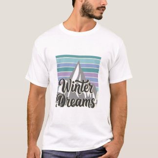Winterträume Schneebedeckter Berg Retro-Vibes T-Sh T-Shirt