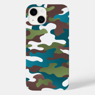 Winterurbane Camouflage Weißbraun Türkis Case-Mate iPhone 14 Hülle