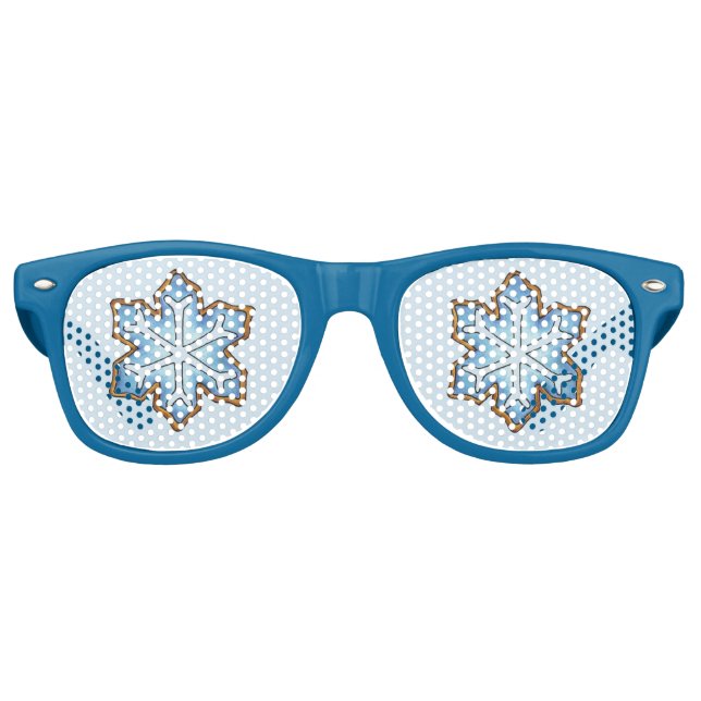Winterurlaub Blue Hanukkah Weihnachten Schneeflock Sonnenbrille (Vorderseite)