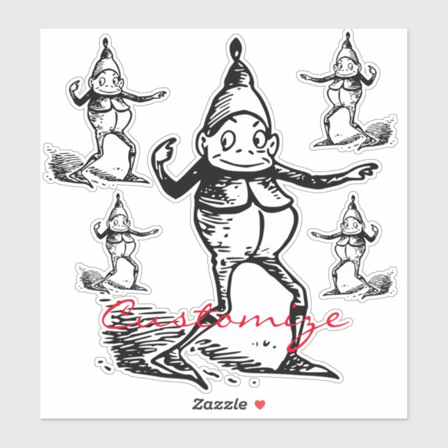 Winterurlaub Elf Gnome Thunder_Cove Aufkleber (Blatt)