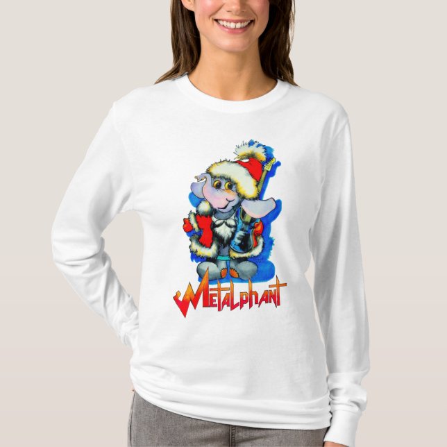 Winterurlaub für Metalphant - Langschläfer T-Shirt (Vorderseite)