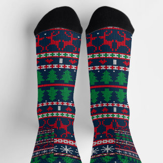 Winterurlaub gestricktes Muster Socken