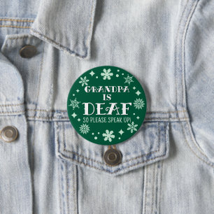 Winterurlaub Grüne Schneeflocken Opa ist Taube Button