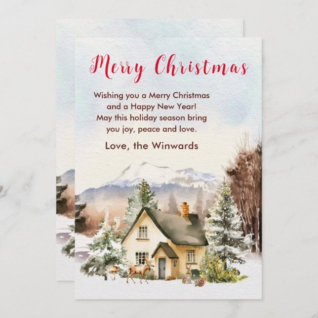 Winterurlaub Hütte Frohe Weihnachten (Vorne/Hinten)