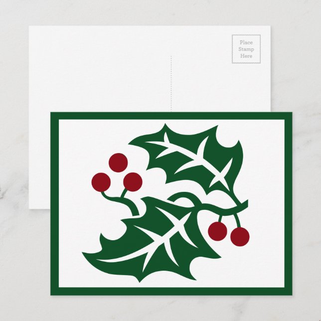 Winterurlaub im Grünen und in Roten Bereren Postkarte (Vorne/Hinten)