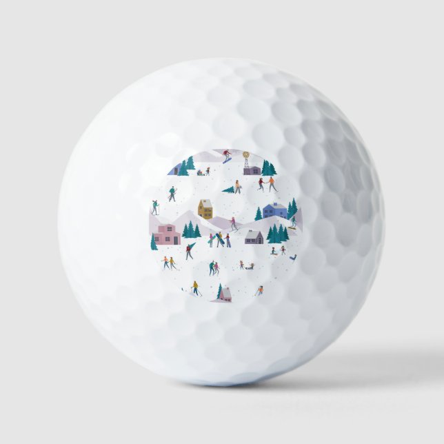 Winterurlaub in den Alpen: Aktive Menschen nahtlos Golfball (Vorderseite)