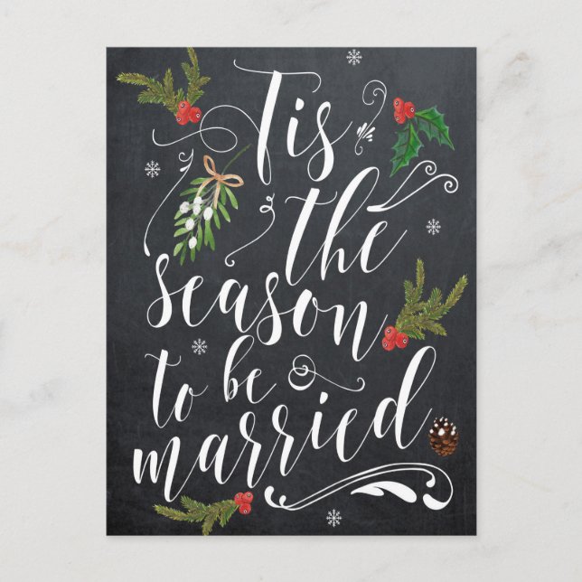 Winterurlaub in dieser Saison Hochzeit rsvp Postka Postkarte (Vorderseite)